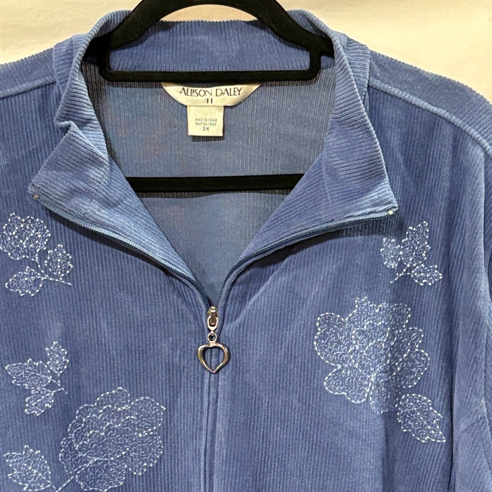 Allison Daley Light Blue Ribbed Knit Top - Picture 5 of 7